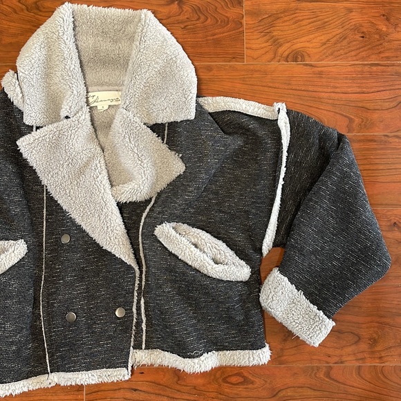 COPY - NWOT Vintage Havana Gray Button Up Fleece Teddy Jacket Coat - Picture 2 of 10